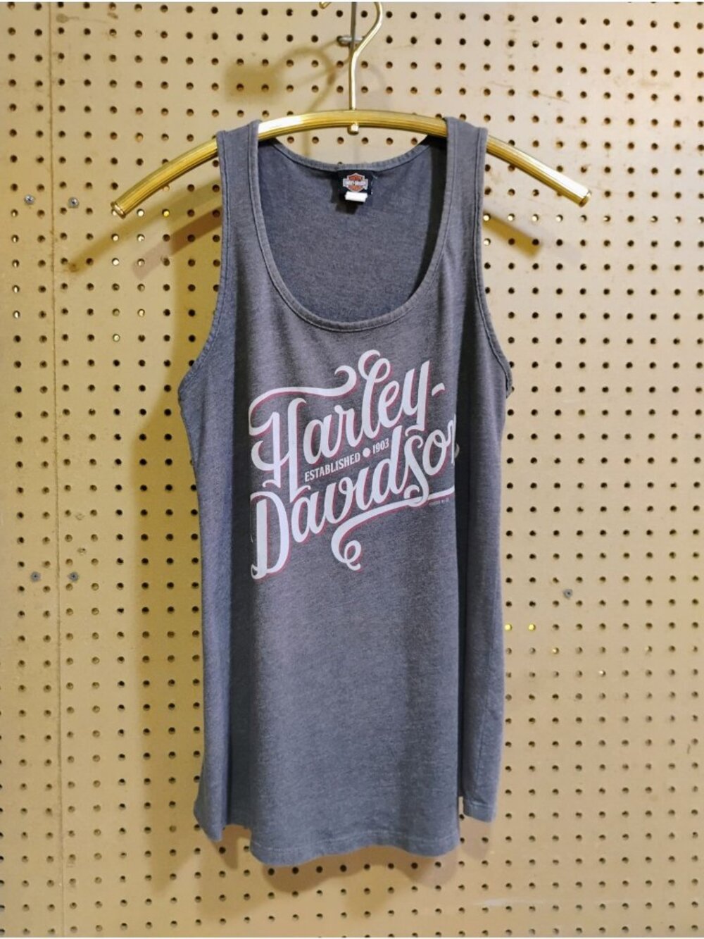 Harley-Davidson Gray Tank Top Medium Sleeveless Graphic Back Logo